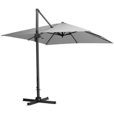 3M Large Square Canopy Rotatable Tilting Garden Rome Umbrella ...