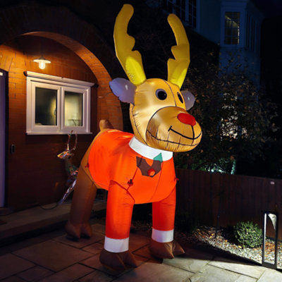 3m Light up Inflatable Outdoor Christmas Reindeer with White LEDs Price Comparisons | Compare The Build