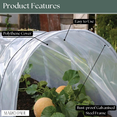3m Micromesh Grow Tunnel Polytunnel Green House Plant Protection Allotment - 3