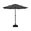 3m No Base Parasol 3 Tier Garden Patio Umbrella Sun Shade with Push button Tilting and Easy Crank for Backyard Garden