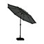 3m No Base Parasol 3 Tier Garden Patio Umbrella Sun Shade with Push button Tilting and Easy Crank for Backyard Garden