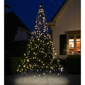 3m Outdoor Christmas Tree with 480 Warm White LED Lights - Mains Powered Festive Xmas Garden Decoration - H300 x 180cm Diameter