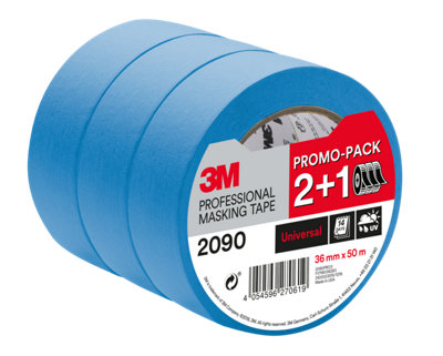 3M Professional Masking Tape, 36mm x 50m,  3 PACK