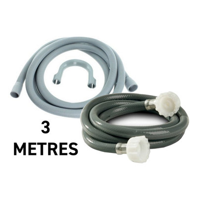 3m Replacement Hose Set for Washing Machines - Waste Hose and Cold ...