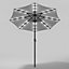 3M Tiltable Garden Parasol Outdoor Patio Sun Shade Umbrella with 24 Solar LED Lights Crank Tilt No Base, Light Grey