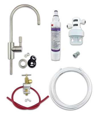3M Under Sink Drinking Water Filter Kit with AP2-C405-SG Bacteria Rated Filter FULL DIY System - Brushed Nickel Tap