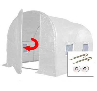 3m x 2m + Ground Anchor Kit (10' x 7' approx) Pro+ White Poly Tunnel