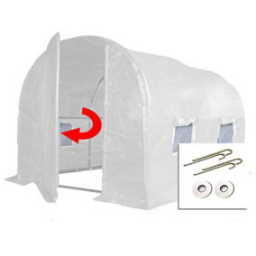 3m x 2m + Ground Anchor Kit (10' x 7' approx) Pro+ White Poly Tunnel