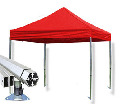 3m x 3m Extreme 40 Instant Shelter Pop Up Gazebos Frame & Canopy - Red