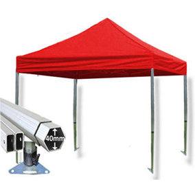 3m x 3m Extreme 40 Instant Shelter Pop Up Gazebos Frame & Canopy - Red
