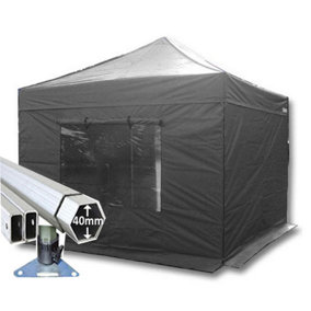 3m x 3m Extreme 40 Instant Shelter Pop Up Gazebos Frame, Canopy & Sides - Black