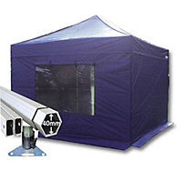 3m x 3m Extreme 40 Instant Shelter Pop Up Gazebos Frame, Canopy & Sides - Navy Blue