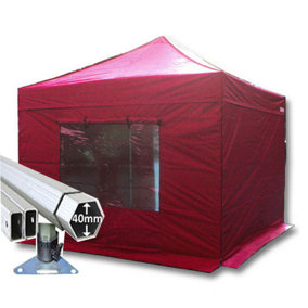 3m x 3m Extreme 40 Instant Shelter Pop Up Gazebos Frame, Canopy & Sides - Red