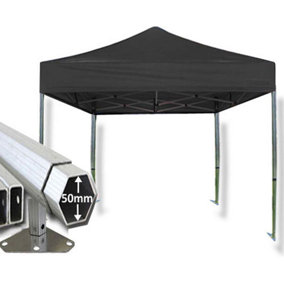 3m x 3m Extreme 50 Instant Shelter Pop Up Gazebos Frame & Canopy - Black