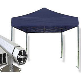 3m x 3m Extreme 50 Instant Shelter Pop Up Gazebos Frame & Canopy - Navy Blue