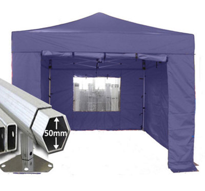 3m x 3m Extreme 50 Instant Shelter Pop Up Gazebos Frame, Canopy & Sides - Navy Blue