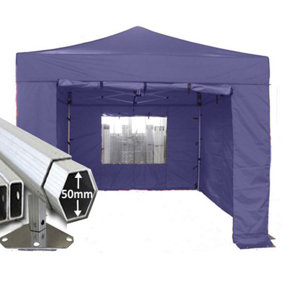 3m x 3m Extreme 50 Instant Shelter Pop Up Gazebos Frame, Canopy & Sides - Navy Blue