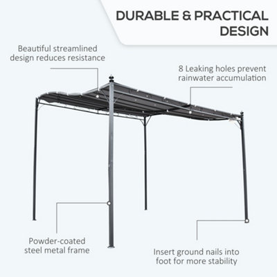 3m x 3m Gazebo Backyard Pool Garden Pergola Canopy Sun Shade Shelter Soft Top - 4