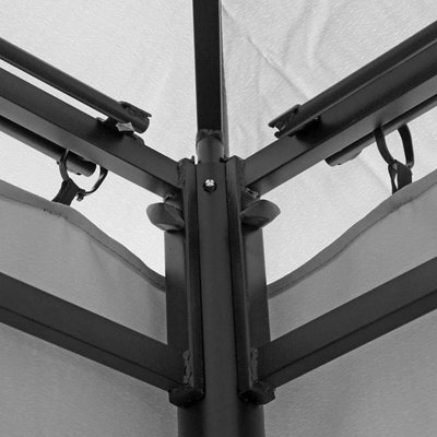 3m x 3m Gazebo Marquee Heavy Duty Garden Tent Showerproof Full Side Curtains Grey