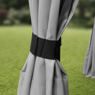 3m x 3m Gazebo Marquee Heavy Duty Garden Tent Showerproof Full Side Curtains Grey - 5
