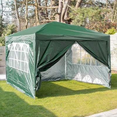 3m x 3m Green Pop-Up Gazebo With Sides