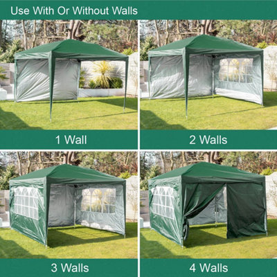 3m x 3m Green Pop-Up Gazebo With Sides - 6