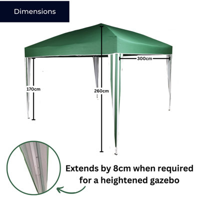 3m x 3m Pop Up / Easy Up Quick Erect Garden Part Tent Gazebo - 4