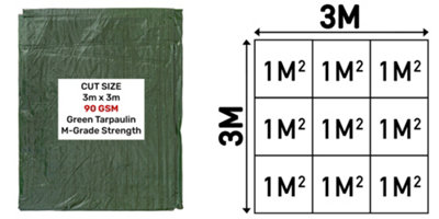3m x 3m royal green waterproof garden  tarp - 8