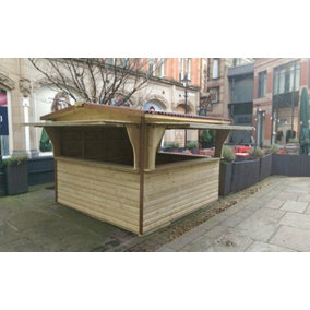 3m x 3m Triple Serve Chalet - Timber - L330 x W330 x H262 cm - Minimal Assembly Required