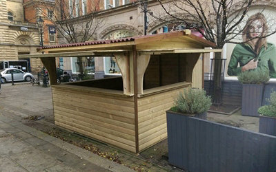 3m x 3m Triple Serve Chalet - Timber - L330 x W330 x H262 cm - Minimal Assembly Required - 3