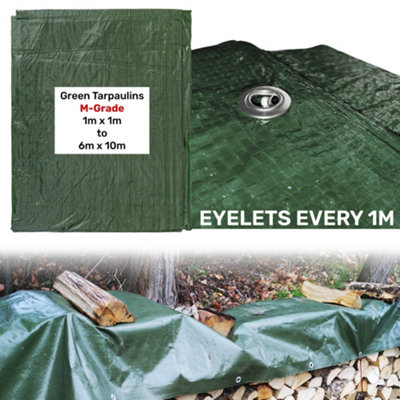 3m x 3m Waterproof HARD WEARING tarpaulin/tarp cover up/camping groundsheet