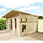 3m x 5m (10ft x 16ft) Insulated Pressure Treated Garden Room / Office + Double Doors + Double Glazing + Overhang (3x5)