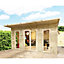 3m x 5m (10ft x 16ft) Insulated Pressure Treated Garden Room / Office + Double Doors + Double Glazing + Overhang (3x5)