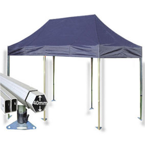 3m x 6m Extreme 40 Instant Shelter Pop Up Gazebos Frame & Canopy - Navy Blue