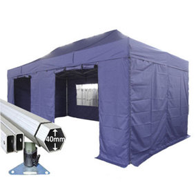 3m x 6m Extreme 40 Instant Shelter Pop Up Gazebos Frame, Canopy & Sides - Navy Blue
