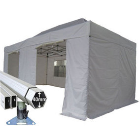 3m x 6m Extreme 40 Instant Shelter Pop Up Gazebos Frame, Canopy & Sides - White