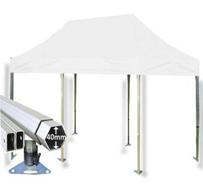 3m x 6m Extreme 40 Instant Shelter Pop Up Gazebos Frame & Canopy - White