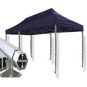 3m x 6m Extreme 50 Instant Shelter Pop Up Gazebos Frame & Canopy - Navy Blue