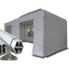 3m x 6m Extreme 50 Instant Shelter Pop Up Gazebos Frame, Canopy & Sides - White