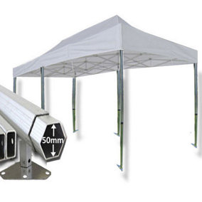 3m x 6m Extreme 50 Instant Shelter Pop Up Gazebos Frame & Canopy - White