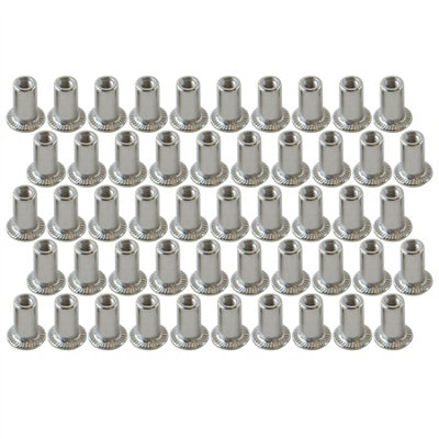 50 Pezzi Dado Rivetto In Alluminio M5, Inserti Filettati Per Lamiera, RIVNUT Blindnut, Diametro Filetto 5mm, Lunghezza Manicotto 6mm - 3