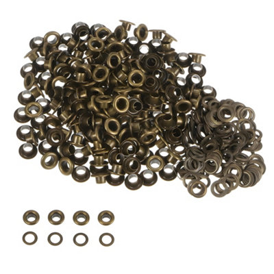 3mm Brass Eyelets with Washers, Rust-Proof Grommets, Bronze - 100pcs