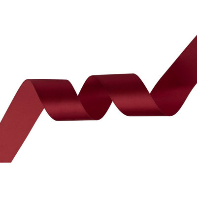 3mm Burgundy Double Sided Satin Polyester Ribbon Roll, 25 metres