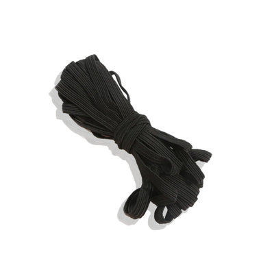 3mm Flat Elastic Band Stretchable Elastic Cord Stretch Strap, Black - 3 metres