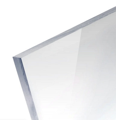 3mm High Impact Clear Glass Like Perspex FlexiGlass TGplex Solid Polycarbonate Sheet - UV Protected Panel - 610x1500mm