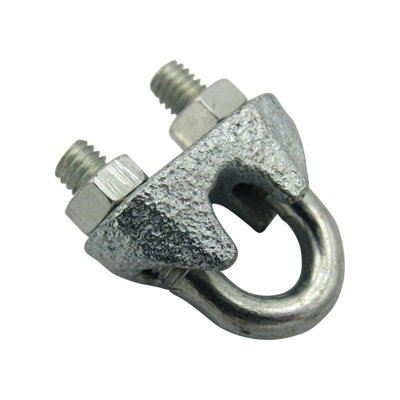3MM Wire Rope Grips x10 (DIN741 Galvanised Commercial Cable Clamp Bulldog Clip)