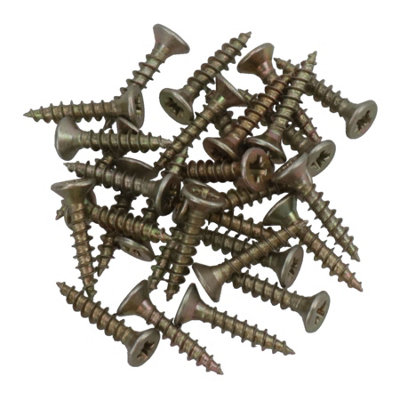 3mm x 16mm Countersunk Wood Chipboard Screw Fasteners PZ1 Drive 30pc