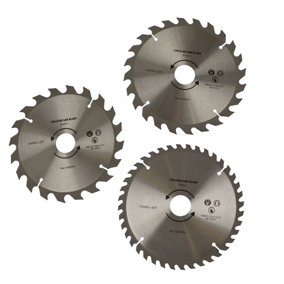 3pc 184mm TCT circular saw blades 20 / 24 and 40 teeth 30mm Bore Reducers