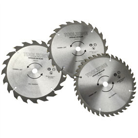 3pc 190mm TCT circular saw blades 20 / 24 and 40 teeth INC adapter rings