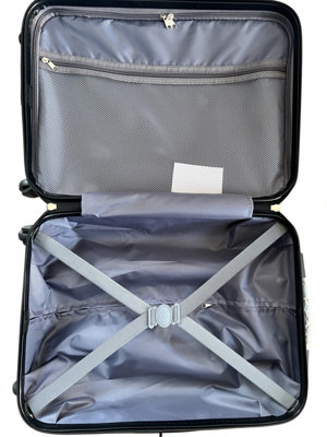 3pc ABS 4 Wheel Diamond Luggage Set - Blue